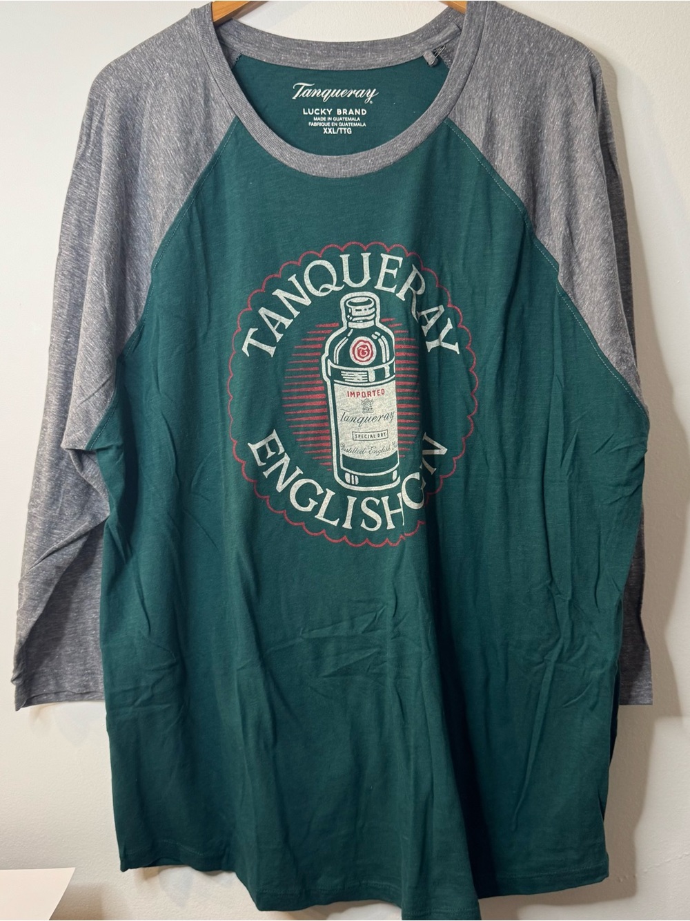 LUCKY BRAND TANQUERAY ENGLISH GIN Baseball TEE SIZE XXL